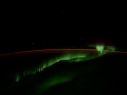 Así se ve la aurora boreal desde el espacio