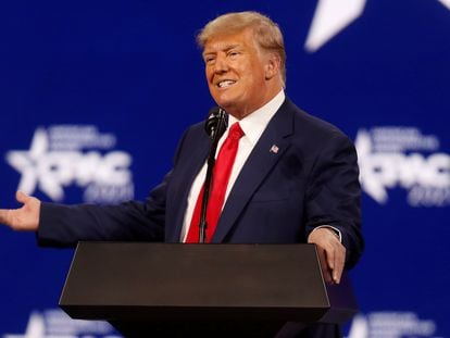 Donald Trump, en la conferencia de acción política conservadora, el 28 de febrero en Orlando (Florida, EE UU).