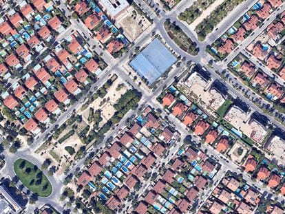 Imagen de Google Maps de urbanizaciones en Rivas-Vaciamadrid.