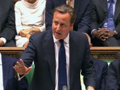 David Cameron, en la sesi&oacute;n parlamentaria de anoche.