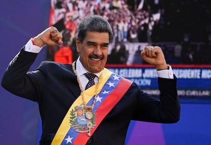 Nicols Maduro despus de jurar su cargo como presidente de Venezuela, el 10 de enero.