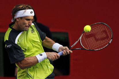 David Ferrer, durante un partido la semana pasada en Japón.