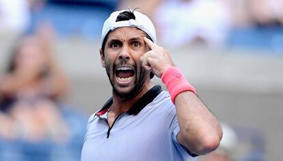 Verdasco celebra su triunfo contra Murray en Nueva York.