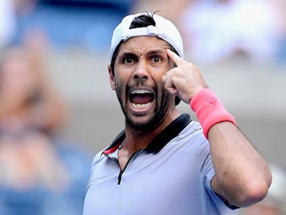 Verdasco celebra su triunfo contra Murray en Nueva York.