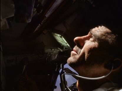 Walter Cunningham, durante la misión 'Apolo 7', en octubre de 1968.