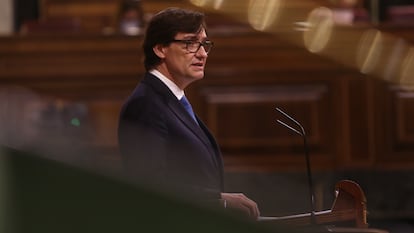 Spanish Health Minister Salvador Illa in Congress on Thursday,