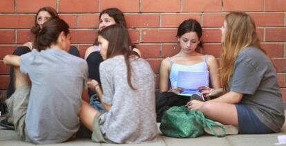 Students revising ahead of university entrance exams.