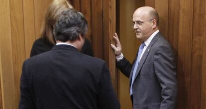 El presidente de la Diputaci&oacute;n de Ourense, Jos&eacute; Manuel Baltar, el pasado martes en el Parlamento.