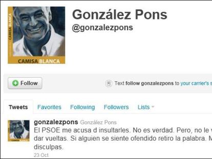 Cuenta de Twitter de Esteban González Pons.