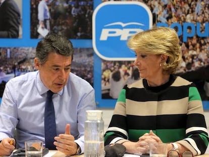 González y Aguirre, en un Comité Regional del PP madrileño en 2016.