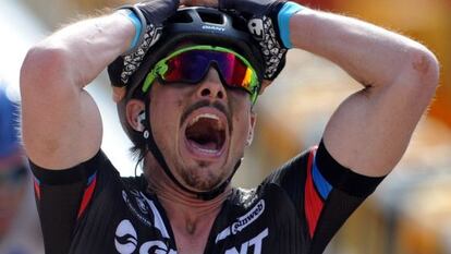 John Degenkolb, incrédulo, tras ganar la Roubaix