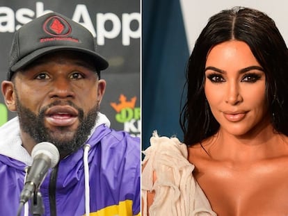 El boxeador Floyd Mayweather Jr. y la empresaria Kim Kardashian.