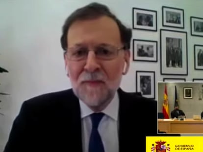 Mariano Rajoy, durante su declaración como testigo en el juicio por la caja b del PP.