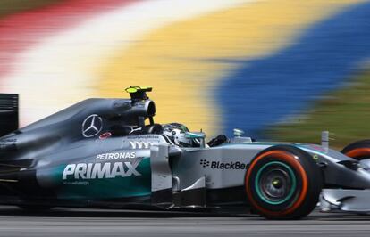 Rosberg rueda en Malasia. 