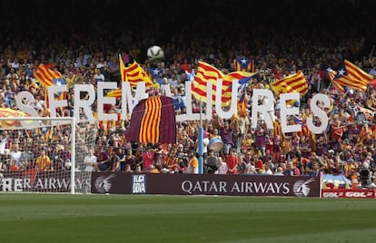 El Camp Nou se mostró reivindicativo.