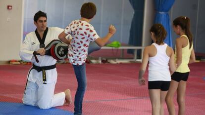 Nicolás García, en la sala de taekwondo del CAR de Madrid