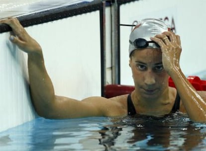 Erika Villaecija en las pruebas de 800 metros libres