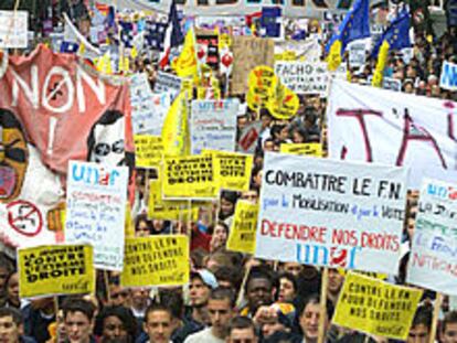 Manifestación contra Le Pen en París.