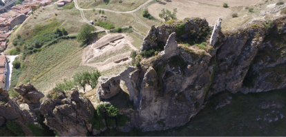 Castillo y aljama judía excavada en Pancorbo (Burgos).