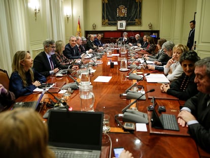 Carlos Lesmes preside una reunión del pleno del Poder Judicial, en enero de 2020.