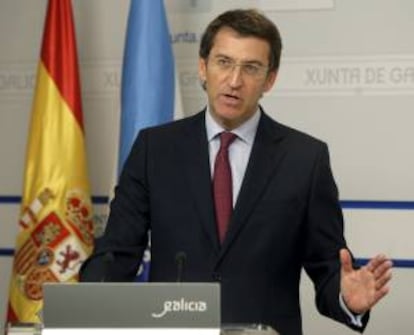 El presidente de la Xunta de Galicia, Alberto Núñez Feijóo, durante una rueda de prens. EFE/Archivo