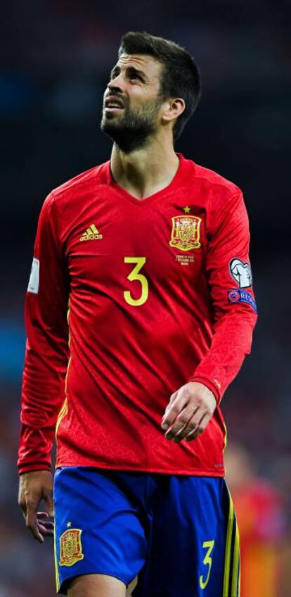 Piqué, en el Italia-España.