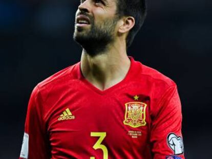 Piqué, en el Italia-España.