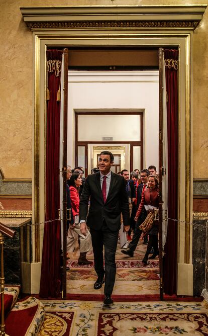 Pedro Sánchez, en la sesión de control en el Congreso de los Diputados.