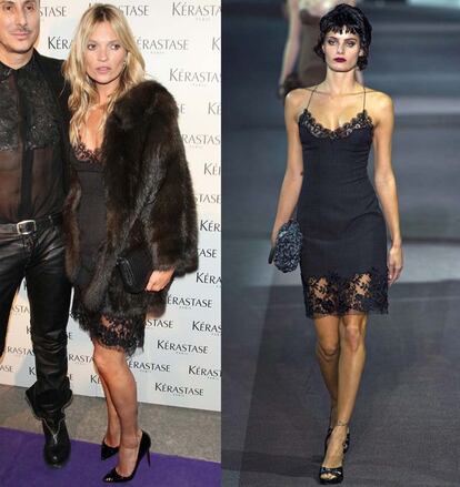 Una de las que no ha tardado en sacar a la calle las propuestas de Vuitton es Kate Moss, musa de Jacobs que además sirvió de broche final al desfile otoño-invierno 2013.
