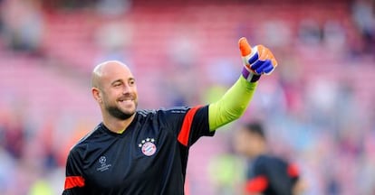 Pepe Reina el pasado miércoles en el Camp Nou.