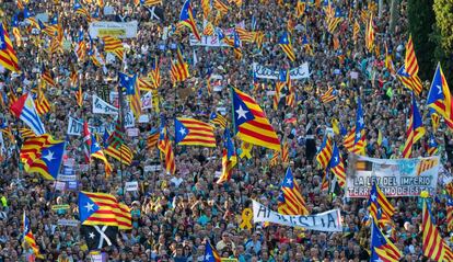 Manifestació a Barcelona el 20 d'octubre de l'any passat.