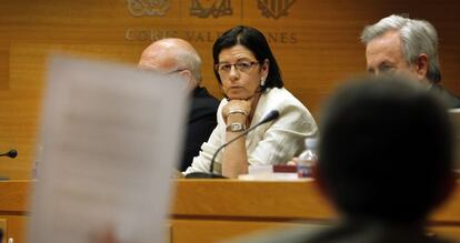 Asunción Martínez, exmiembro de la comisión de control de la CAM, en las Cortes.