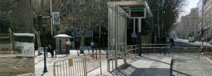 Una de las estaciones del tranvía de Jaén.