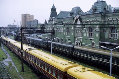 El Transiberiano en la estación de Vladivostok (Rusia).