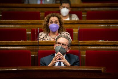 El consejero de Economía, Jaume Giró, durante la primera sesión de control al Govern en el Parlament de esta legislatura.