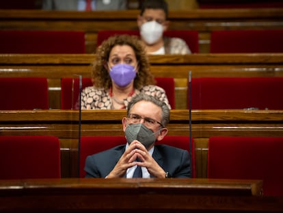 El consejero de Economía, Jaume Giró, durante la primera sesión de control al Govern en el Parlament de esta legislatura.