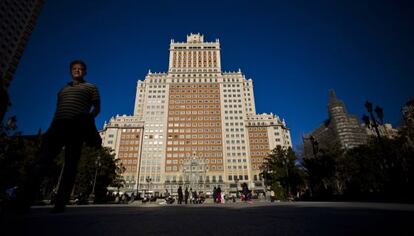 Fachada del Edificio Espa&ntilde;a. 