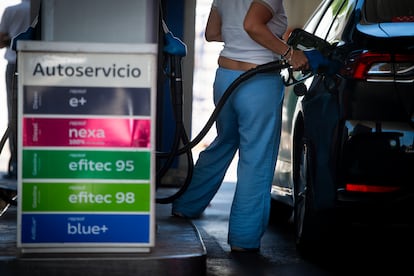 Una estación de servicio, en Madrid.