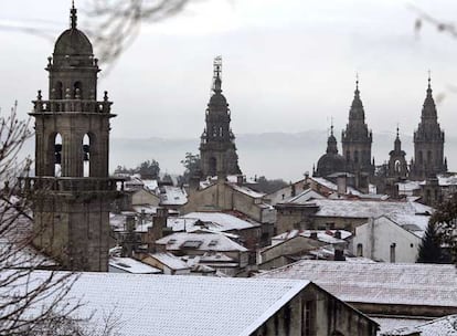 Santiago de Compostela, tras la nevada de ayer.