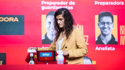 Montse Tomé, este lunes en la Ciudad Deportiva de Las Rozas (Madrid).
