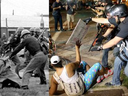 Represión policial en Selma, en 1965, y Ferguson, en 2014.