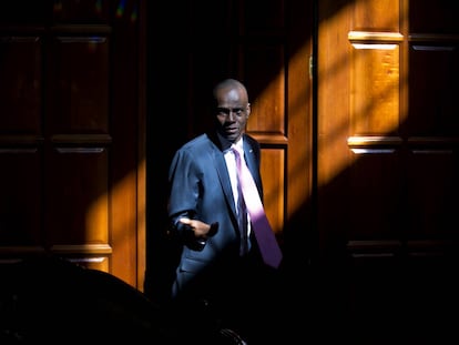 Jovenel Moïse durante una reunión presidencial en 2021.