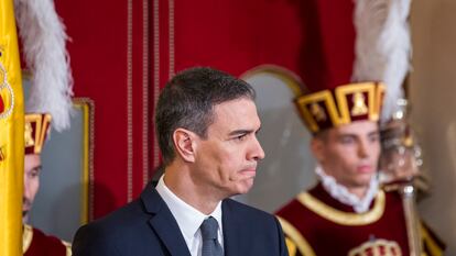 Pedro Sánchez en el Acto institucional por el Día de la Constitución, este miércoles en el Congreso.