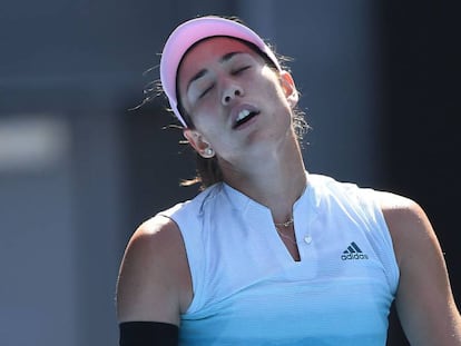 Muguruza, durante el partido contra Pliskova en Melbourne.