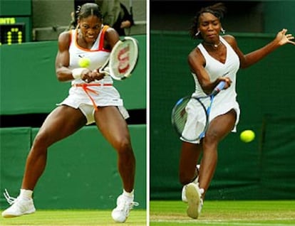 Serena (izq.) y Venus Williams, durante sus partidos de semifinales en Wimbledon.