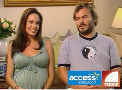 Angelina Jolie y Jack Black en la entrevista en la que hicieron pública la noticia.