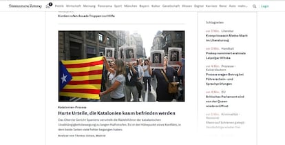 En Alemania, el ‘Süddeutsche Zeitung’ da como un hecho que el fallo, especialmente por la “dureza” de las penas, no ayudará a “la pacificación” de Cataluña. 
