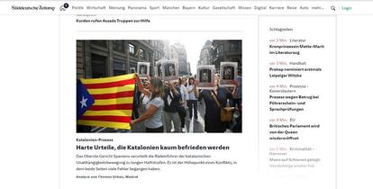 En Alemania, el ‘Süddeutsche Zeitung’ da como un hecho que el fallo, especialmente por la “dureza” de las penas, no ayudará a “la pacificación” de Cataluña.