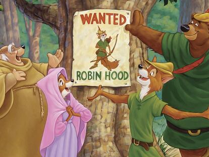 Un fotograma de Robin Hood (1973).
