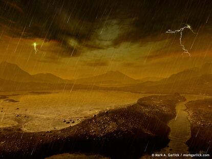 Posible lluvia de metano en Titán.